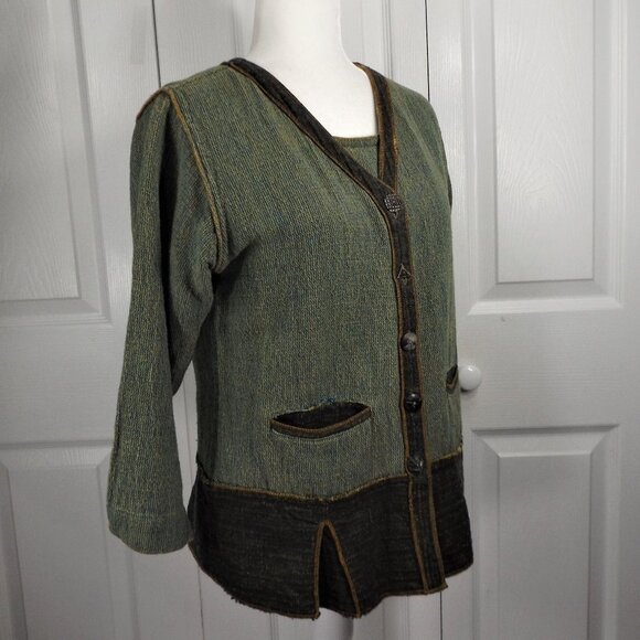 tribe OAK Hand Woven 2 Piece Top & Jacket S - Picture 10 of 15